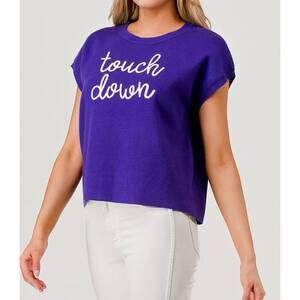 NEW PIXI + IVY touch down cap sleeve sweater in purple